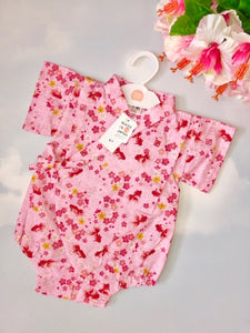 Baby Girl’s Cotton Summer Jinbei Pink Romper