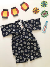 Load image into Gallery viewer, Toddler Boy’s Cotton Navy Wave 2-piece Jinbei